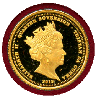 【SOLD】トリスタンダクーニャ 2019年 1/4～1ソブリン 金貨3枚 ヴィクトリア生誕200年