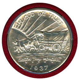 アメリカ 1937D 50セント 銀貨 オレゴン街道記念 PCGS MS65