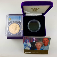 イギリス 2007年 5ポンド 金貨 エリザベス2世 結婚60年記念 PCGS PR69DCAM
