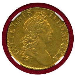 【SOLD】 イギリス 1701年 1ギニー 金貨 ウィリアム3世 NGC AU55
