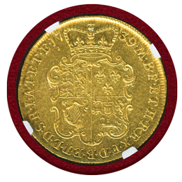 イギリス 1739年 2ギニー 金貨 ジョージ2世 ヤングヘッド NGC AU55