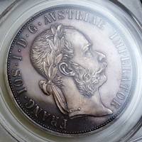 【SOLD】オーストリア 1887年 2フローリン 銀貨 クッテンベルク PCGS PR63CAM