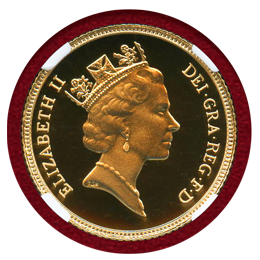 イギリス 1985年 1/2ソブリン 金貨 エリザベス2世 NGC PF69UC