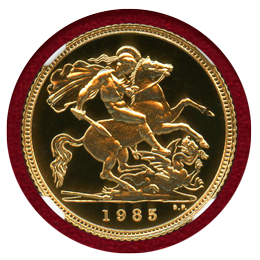 イギリス 1985年 1/2ソブリン 金貨 エリザベス2世 NGC PF69UC