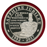 イギリス 2017年 £5 銀貨 ピエフォー サファイアジュビリー NGC PF70UC FS