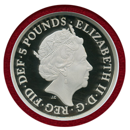イギリス 2017年 £5 銀貨 ピエフォー サファイアジュビリー NGC PF70UC FS