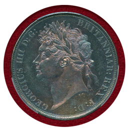 イギリス 1821年 クラウン 銀貨 ジョージ4世 SECUNDO PCGS UNC Detail
