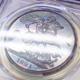 イギリス 1821年 クラウン 銀貨 ジョージ4世 SECUNDO PCGS UNC Detail