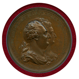 フランス 1793-Dated 銅メダル ルイ16世&マリーアントワネット NGC MS64BN