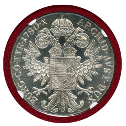 【SOLD】オーストリア (1780) ターラー銀貨 マリアテレジア リストライク PF69CAM