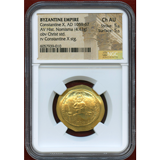 ビザンチン帝国 1059-67 金貨 コンスタンティヌス10世 NGC Ch AU