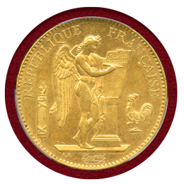 フランス 1881A 100フラン金貨 エンジェル立像 PCGS MS63