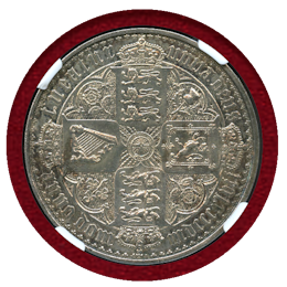 イギリス 1847年 銀貨 ゴシッククラウン プレーンエッジ ピュアシルバー PF AUD