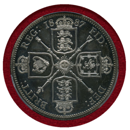 【SOLD】イギリス 1887年 フローリン 銀貨 ヴィクトリア ジュビリーヘッド PR64DCAM