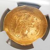 ビザンチン帝国 1059-67 金貨 コンスタンティヌス10世 NGC Ch AU
