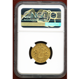 イギリス 1845年 ソブリン 金貨 ヴィクトリア ヤングヘッド 紋章 NGC AU58