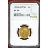 【SOLD】イギリス 1826年 ソブリン 金貨 ジョージ4世 NGC AU55