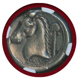 古代ギリシャ カルタゴ領シチリア 300-289BC 4ドラクマ銀貨 ヘラクレス XF