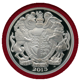 【SOLD】イギリス 2013年 5ポンド 銀貨 ピエフォー エリザベス2世戴冠60年 PF70UC