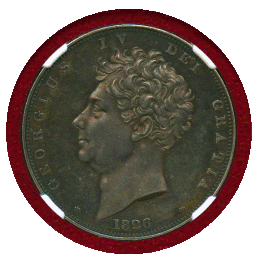 イギリス 1826年 クラウン 銀貨 ジョージ4世 SEPTIMO NGC PF63