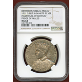 【SOLD】イギリス 1911年 銀メダル エドワード王子 NGC MS64