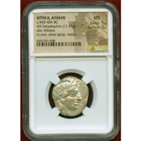 古代ギリシャ アッティカ アテネ 440-404BC 4ドラクマ 銀貨 フクロウ NGC MS