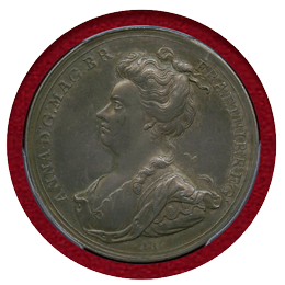 【SOLD】イギリス ND(1707年) アン女王 銀メダル PCGS AU58