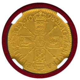 イギリス 1698年 1ギニー 金貨 ウィリアム3世 NGC VF DETAILS
