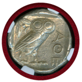 古代ギリシャ アッティカ アテネ 440-404BC 4ドラクマ 銀貨 フクロウ NGC Ch AU