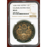 【SOLD】ザルツブルク 1628(1928)年 1/2ターラー銀貨 リストライク NGC MS65