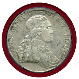 ドイツ ザクセン 1803-IEC ターラー 銀貨 フリードリヒ・アウグスト3世 PCGS AU50