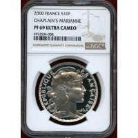 【SOLD】フランス 2000年 10フラン 銀貨 マリアンヌ NGC PF69UC