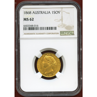 オーストラリア 1868(SY) ソブリン 金貨 ヴィクトリア バンクシア NGC MS62