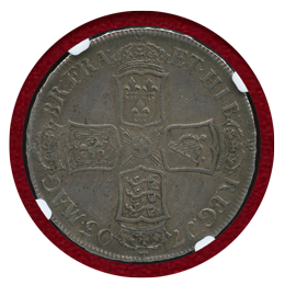 イギリス 1703年 1/2クラウン銀貨 アン女王 VIGO NGC AU53