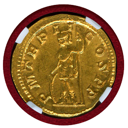 【SOLD】帝政ローマ AD238-244 アウレウス金貨 ゴルディアヌス3世 NGC AU