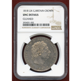 イギリス 1818LIX クラウン銀貨 ジョージ3世 NGC UNC DETAILS