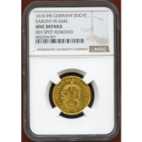ドイツ ザクセン 1616 IHS ゾフィーダカット金貨 リストライク NGC UNC DETAIL