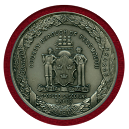 イギリス タインマス 1911年 銀メダル ジョージ5世戴冠記念 NGC MS64