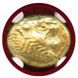 リディア王国 紀元前610-546年 1/3ステーター エレクトラム貨 ライオン Ch XF