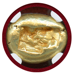 リディア王国 紀元前610-546年 1/3ステーター エレクトラム貨 ライオン Ch XF