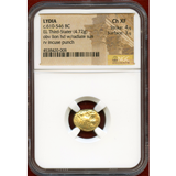 リディア王国 紀元前610-546年 1/3ステーター エレクトラム貨 ライオン Ch XF