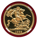 イギリス 1998年 2ポンド 金貨 エリザベス2世 NGC PF70UC