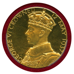 イギリス 1937年 コロネーション金メダル ジョージ6世 戴冠式記念 SP64+