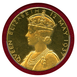 イギリス 1937年 コロネーション金メダル ジョージ6世 戴冠式記念 SP64+