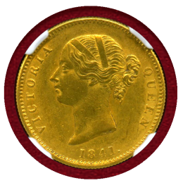 【SOLD】英領インド 1841(C) モハール 金貨 ヴィクトリア NGC AU58