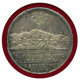 ドイツ ブランデンブルク 1786年 1/4ターラー 銀貨 都市景観 PCGS MS62