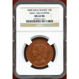 【SOLD】フランス 1848年 ESSAI 10セント パターン銅貨 NGC MS62RB