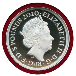 イギリス 2020年 5ポンド(2oz) 銀貨 スリーグレイセス PF69UC FR