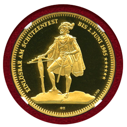 スイス 現代射撃祭 1985年 1000フラン アルトドルフ NGC PF68UC