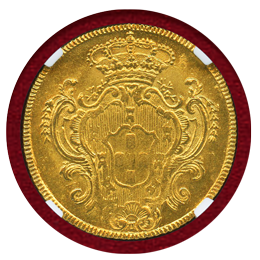 【SOLD】ブラジル 1795B 6400レイス 金貨 マリア1世 NGC MS63